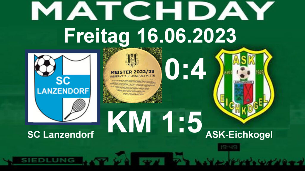 16.06.2023 6 Punkte in Lanzendorf: KM 1:5 / Res 0:4 und Meister!!!